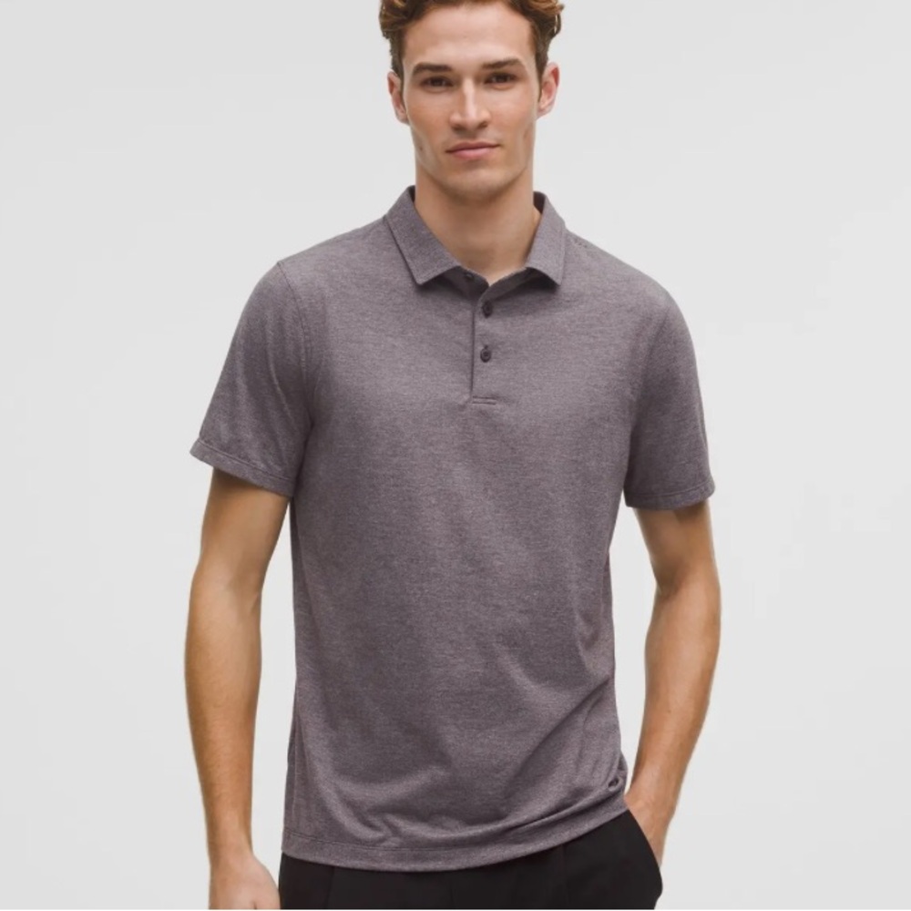 Lululemon Evolution Short-sleeve Polo Men Shirt - Heathered Sequoia